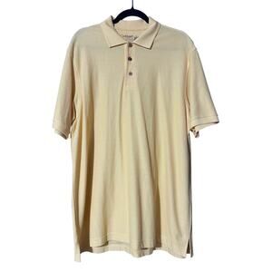 Carribean Men's sz L Silk Cotton Blend Yellow Polo
